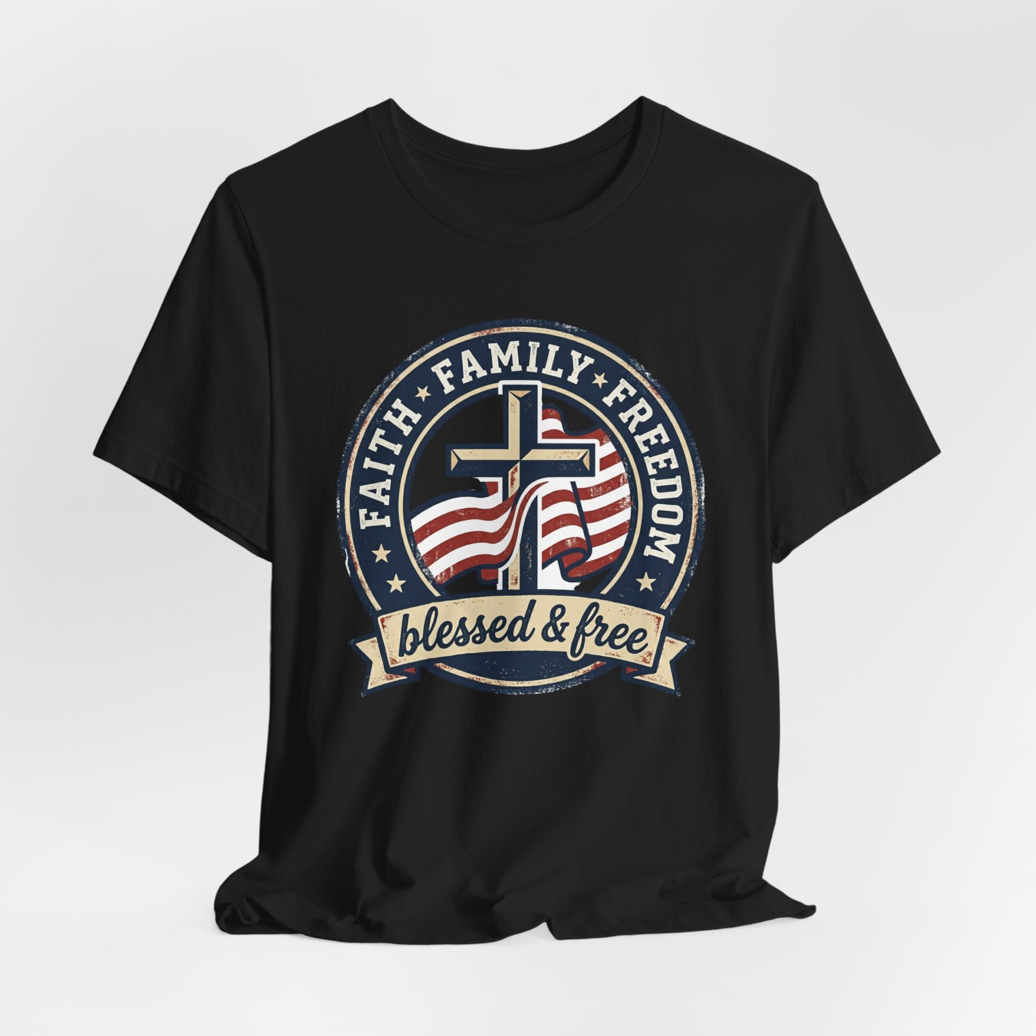 Faith Family Freedom Tee | patriotic, faith-based, vintage Americana
