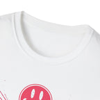 Faith Smiley Cross T-Shirt — Colorful Retro Smile Faces Graphic Tee