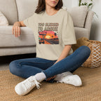 Too Blessed to Argue T-Shirt — Retro Sunset Motel Graphic