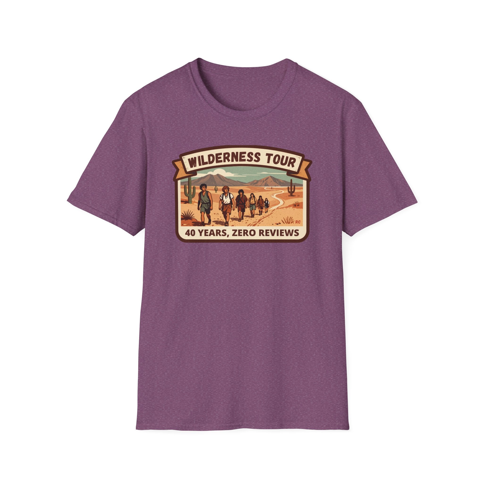 Wilderness Tour T‑Shirt — "40 Years, Zero Reviews" Vintage Desert Adventure Tee