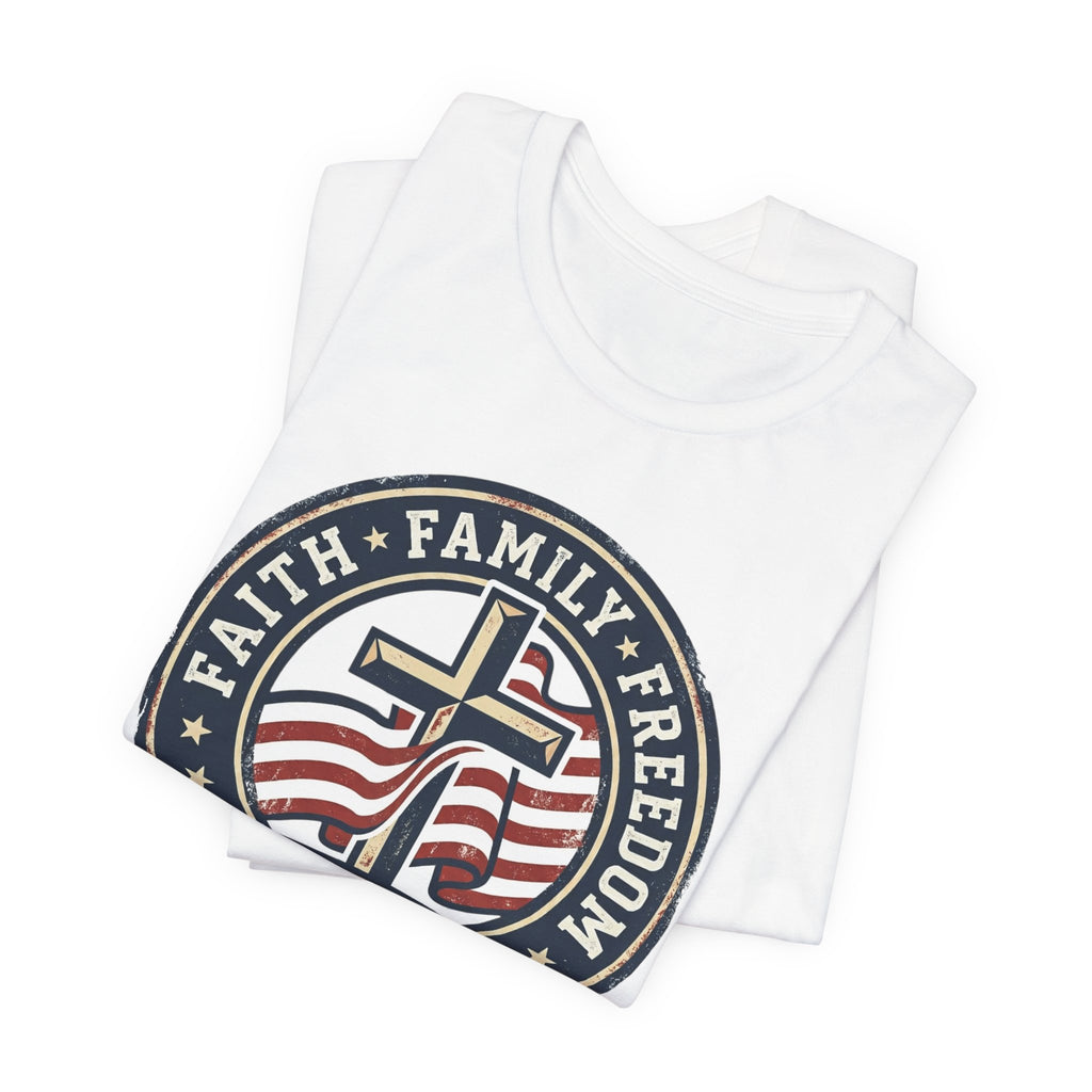 Faith Family Freedom Tee | patriotic, faith-based, vintage Americana