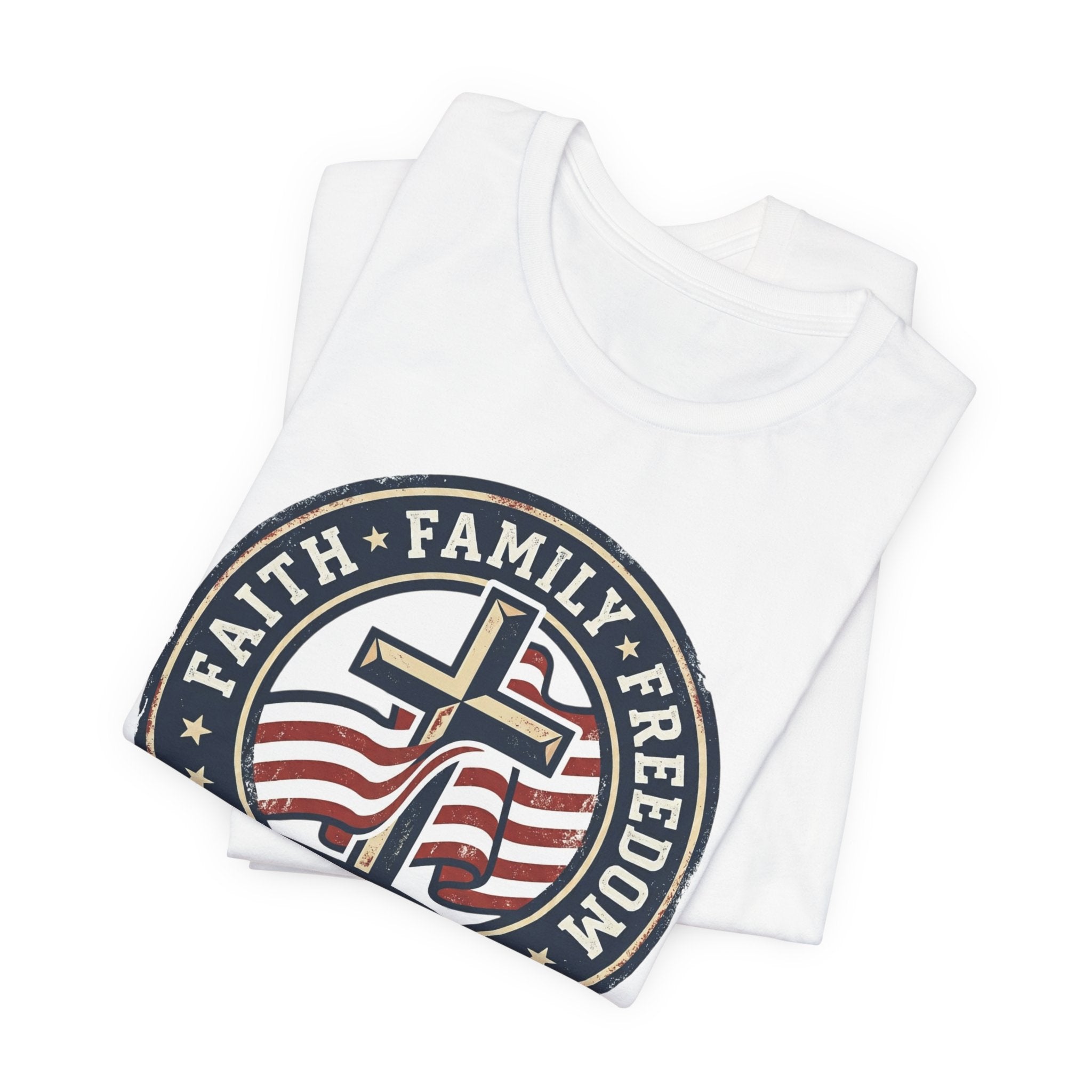 Faith Family Freedom Tee | patriotic, faith-based, vintage Americana