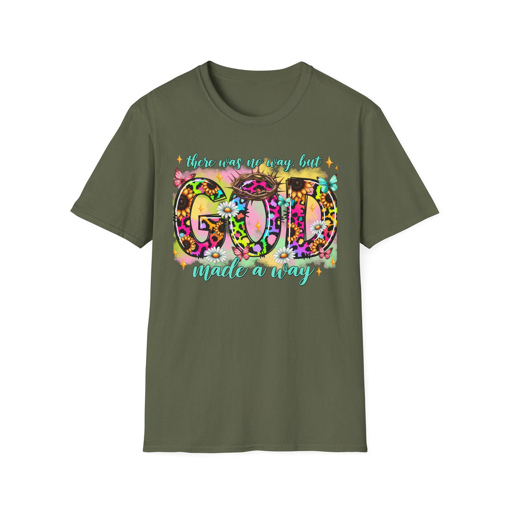 Floral 'God Made a Way' Christian Graphic T-Shirt