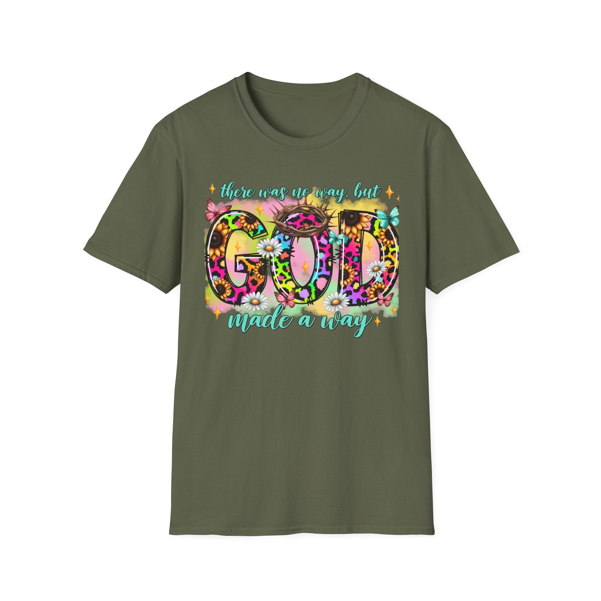 Floral 'God Made a Way' Christian Graphic T-Shirt