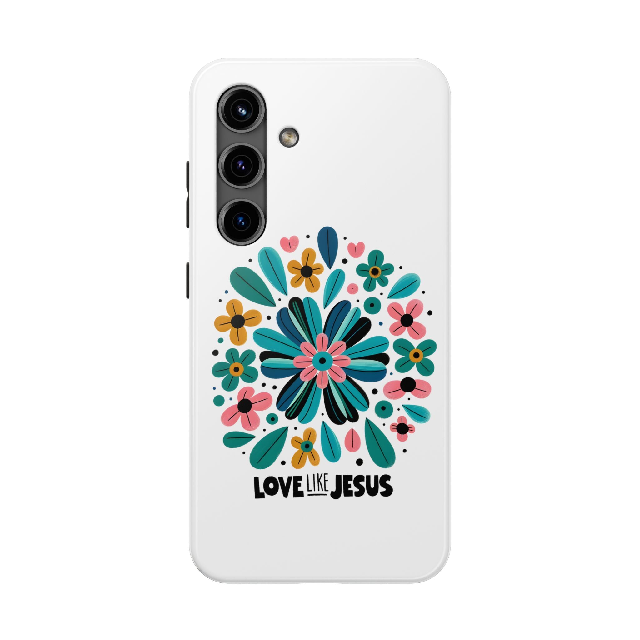 Tough Phone Case — “Love Like Jesus” Floral Christian iPhone Case