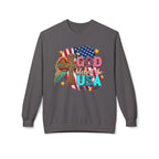 God Blessed the USA Crewneck Sweatshirt — Patriotic Christian American Flag Design