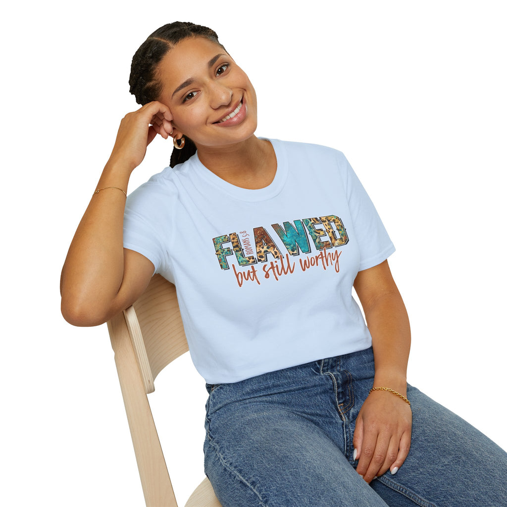 Flawed But Still Worthy T-Shirt – Inspirational Graphic Tee
