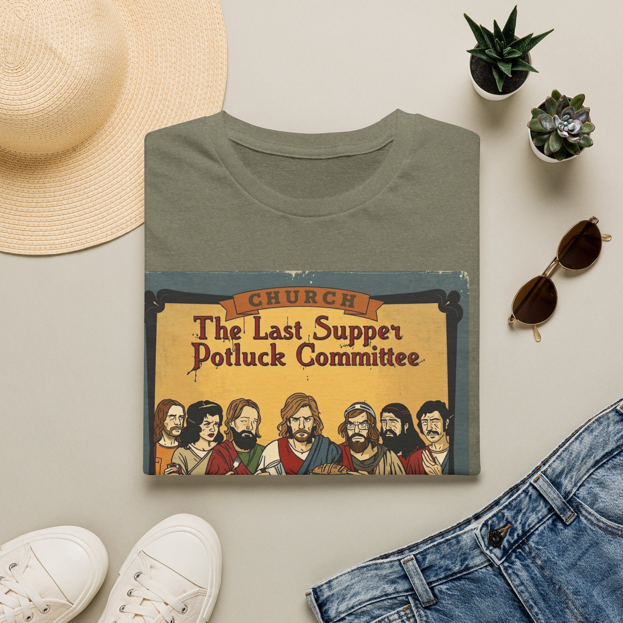 The Last Supper Potluck Committee Tee – “Bring a Side or Bring Shame” Graphic T-Shirt