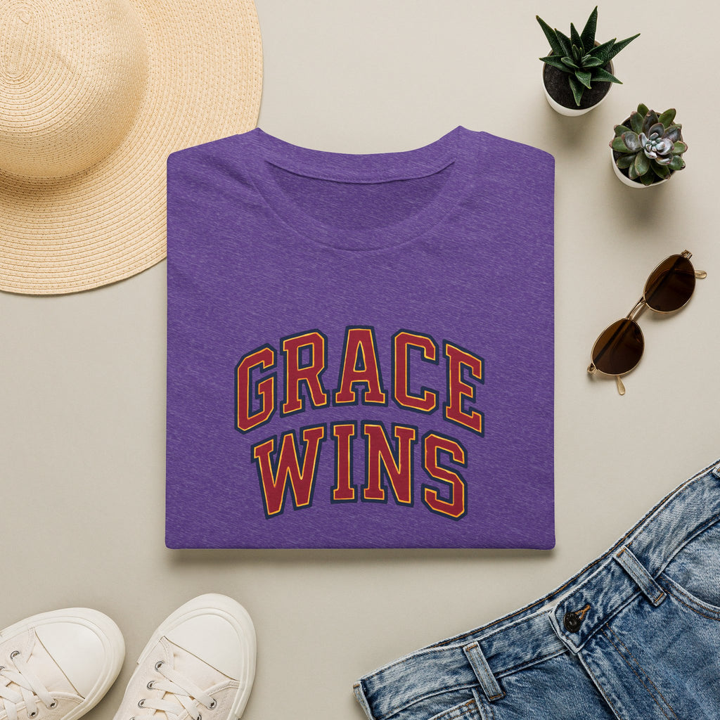 Grace Wins Bold Text T-Shirt