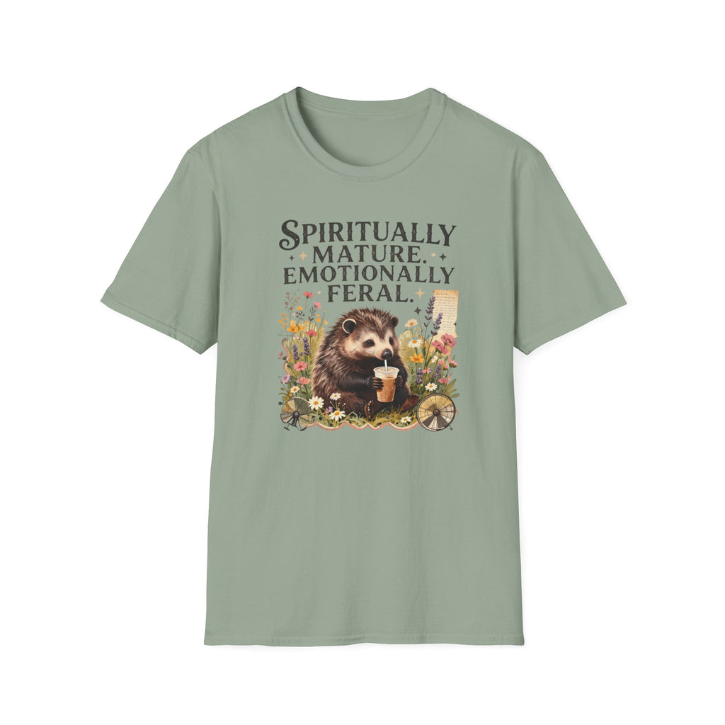 "Spiritually Mature, Emotionally Feral" Hedgehog Graphic Tee