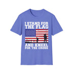 I Stand for the Flag & Kneel for the Cross T-Shirt — Patriotic American Flag Tee