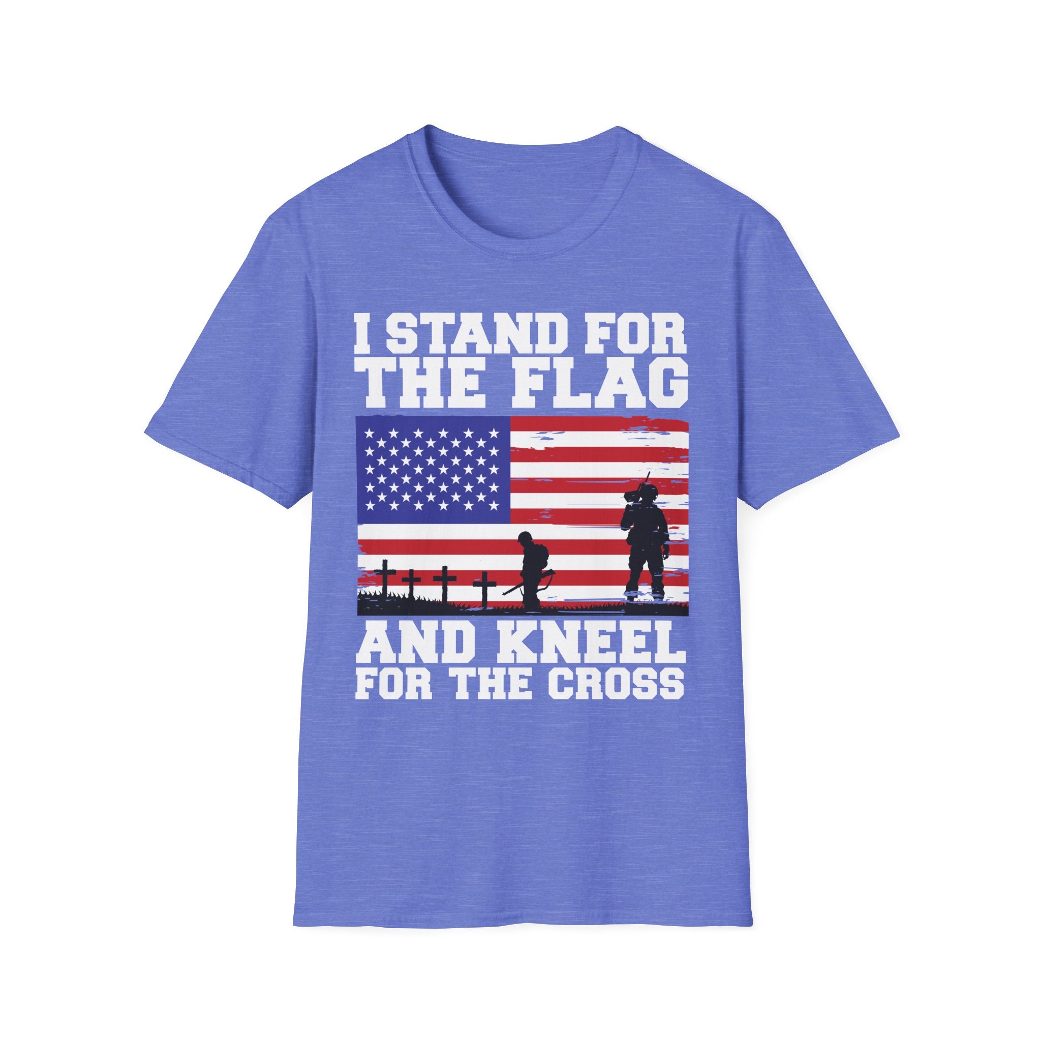 I Stand for the Flag & Kneel for the Cross T-Shirt — Patriotic American Flag Tee