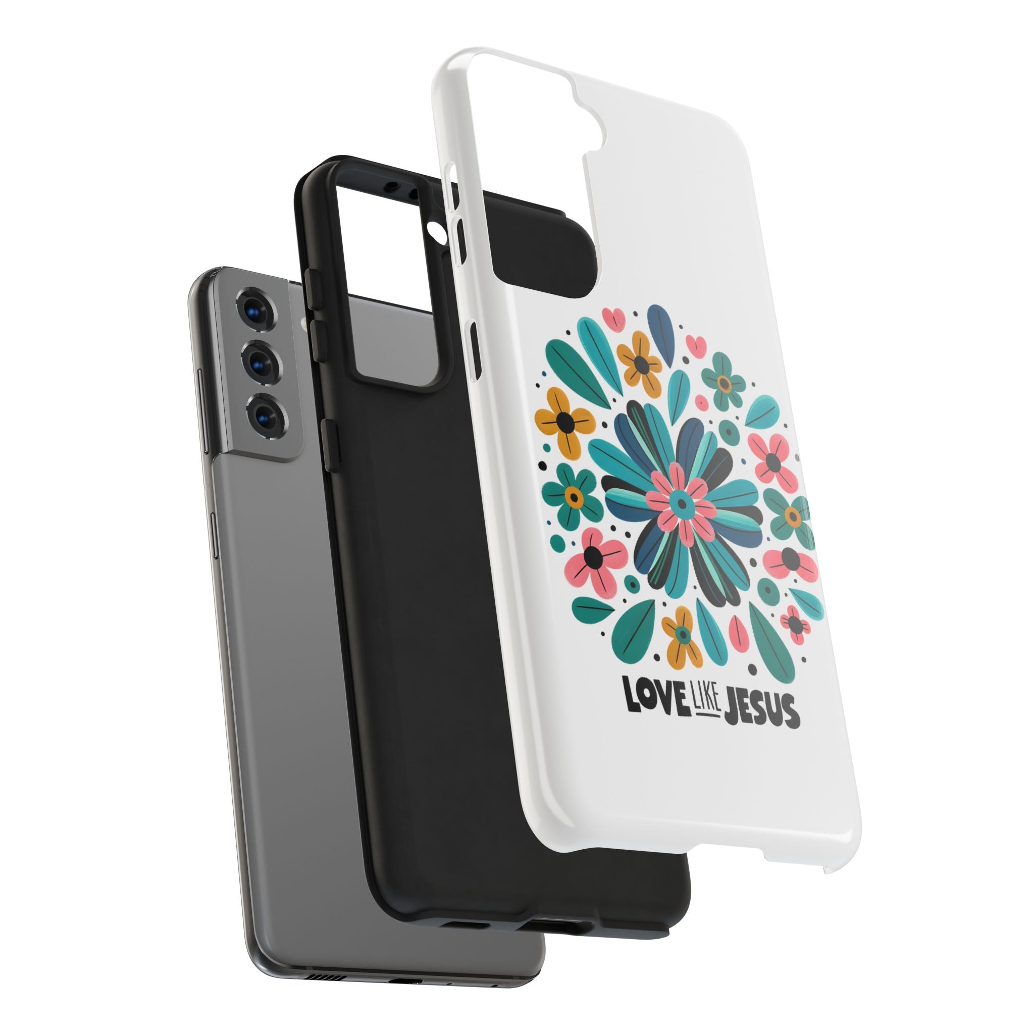 Tough Phone Case — “Love Like Jesus” Floral Christian iPhone Case