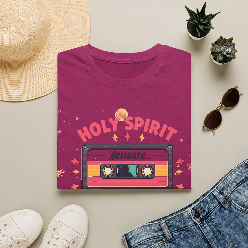 Holy Spirit Activate Slowly T-Shirt — Retro Cassette Christian Tee