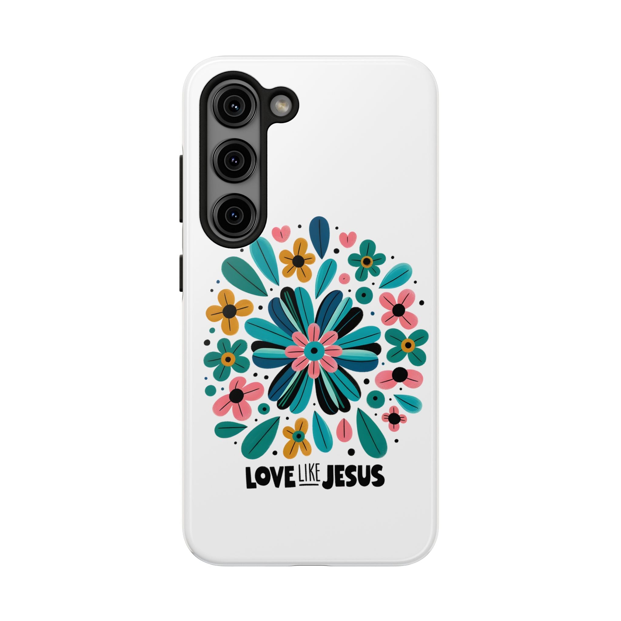 Tough Phone Case — “Love Like Jesus” Floral Christian iPhone Case