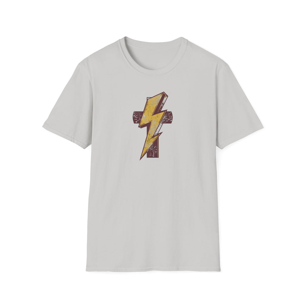 Vintage Lightning Bolt T-Shirt — Retro Distressed Yellow Bolt Tee