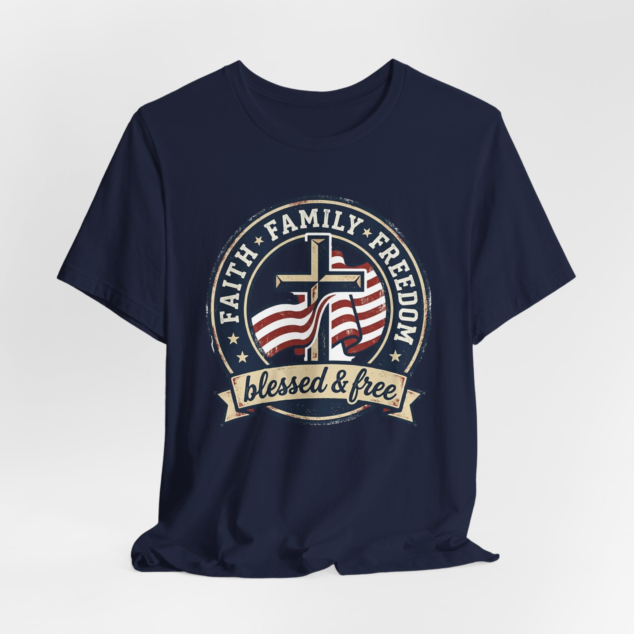 Faith Family Freedom Tee | patriotic, faith-based, vintage Americana