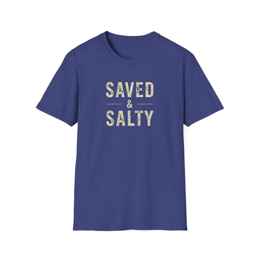 Saved & Salty T‑Shirt — Christian Beachy Faith Graphic Tee