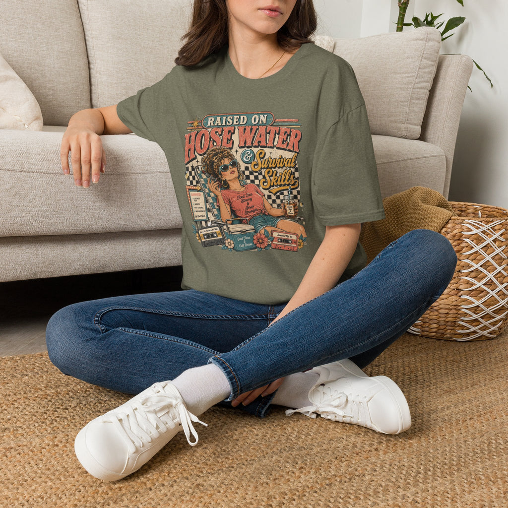 Raised on Hose Water Retro Graphic T-Shirt — Vintage Barber/Salon Vibes