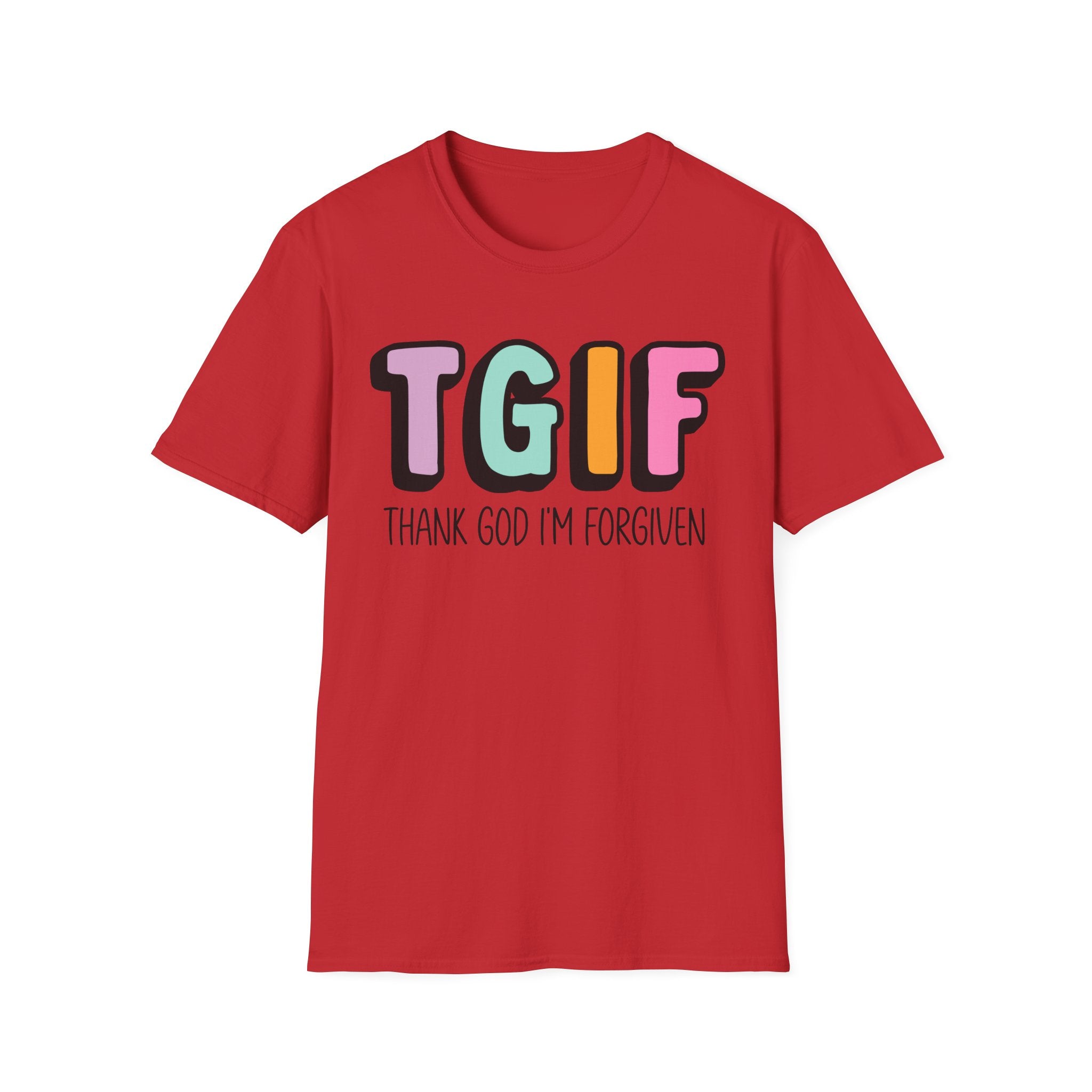 TGIF "Thank God I’m Forgiven" T-Shirt — Colorful Christian Faith Tee