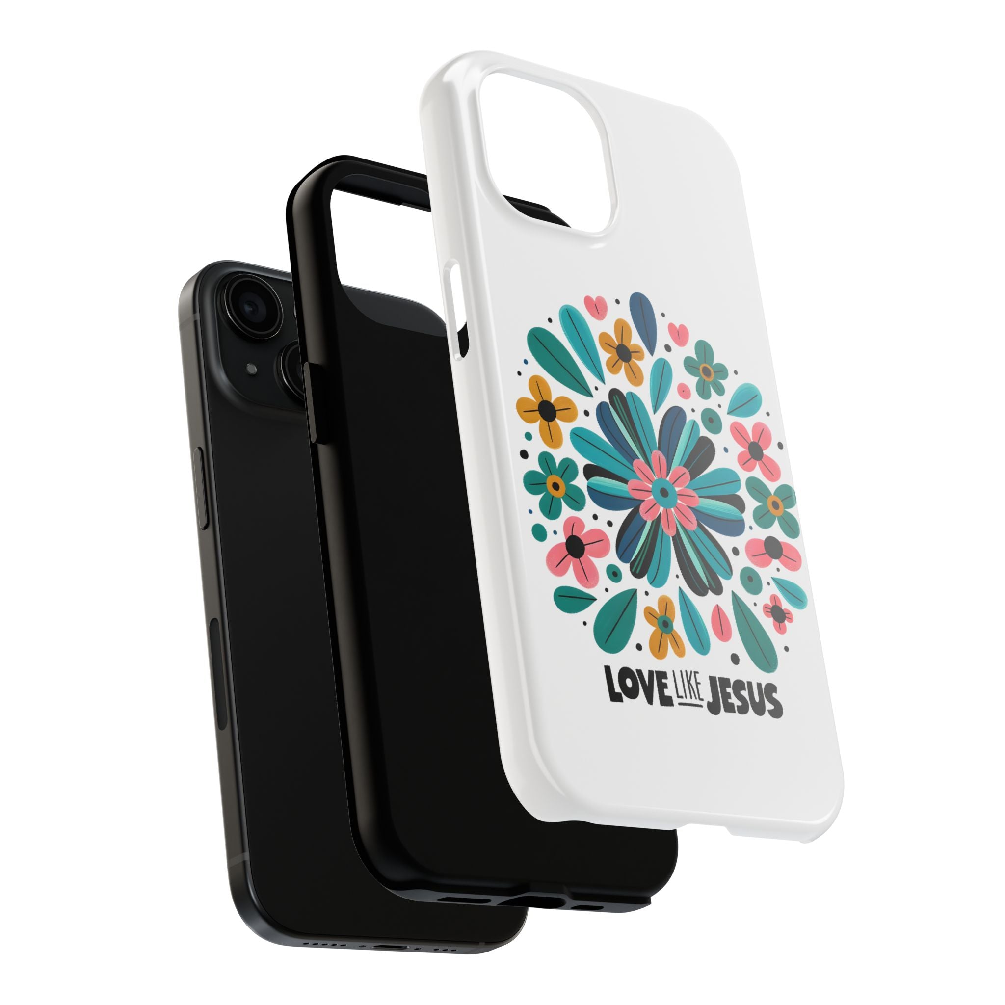 Tough Phone Case — “Love Like Jesus” Floral Christian iPhone Case