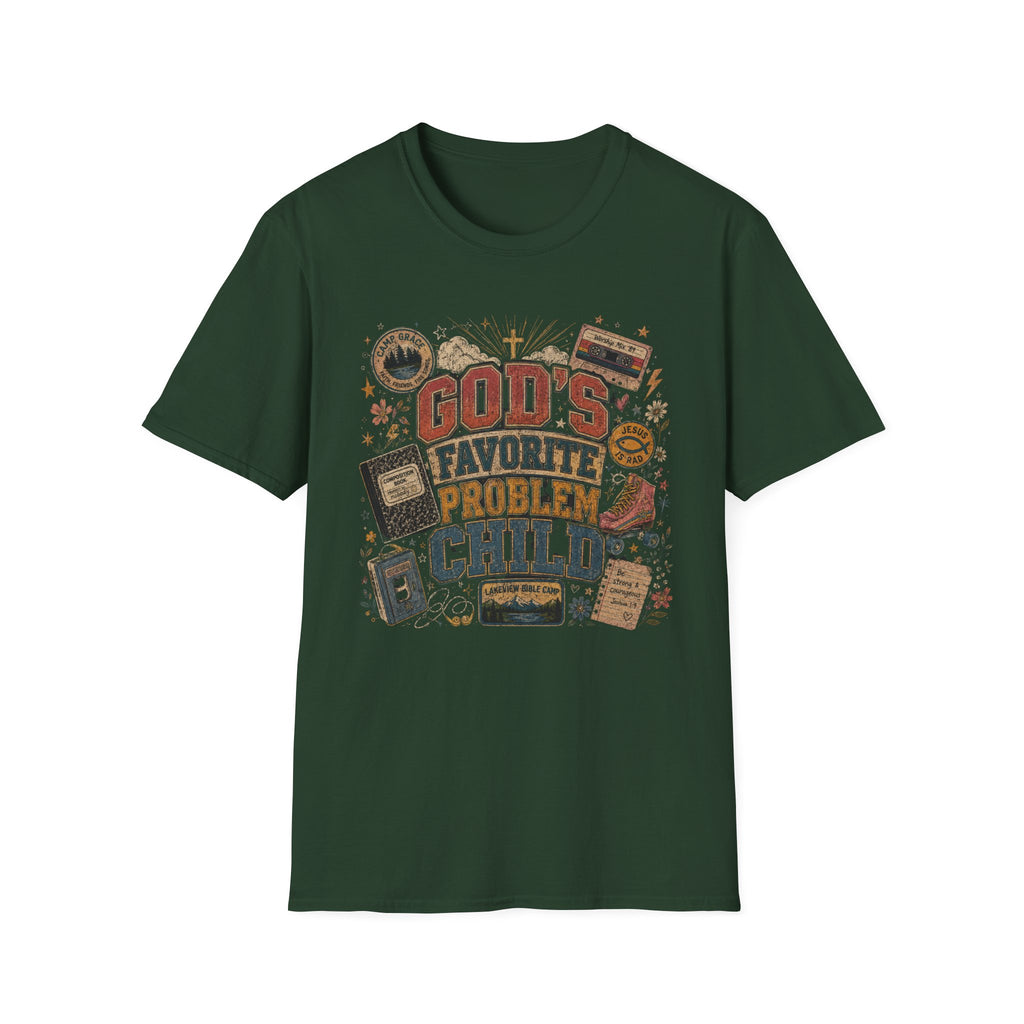 God's Favorite Problem Child T-Shirt — Vintage Faith Graphic Tee