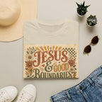Jesus & Good Boundaries T-Shirt — Christian Faith Tee with Vintage Floral Design