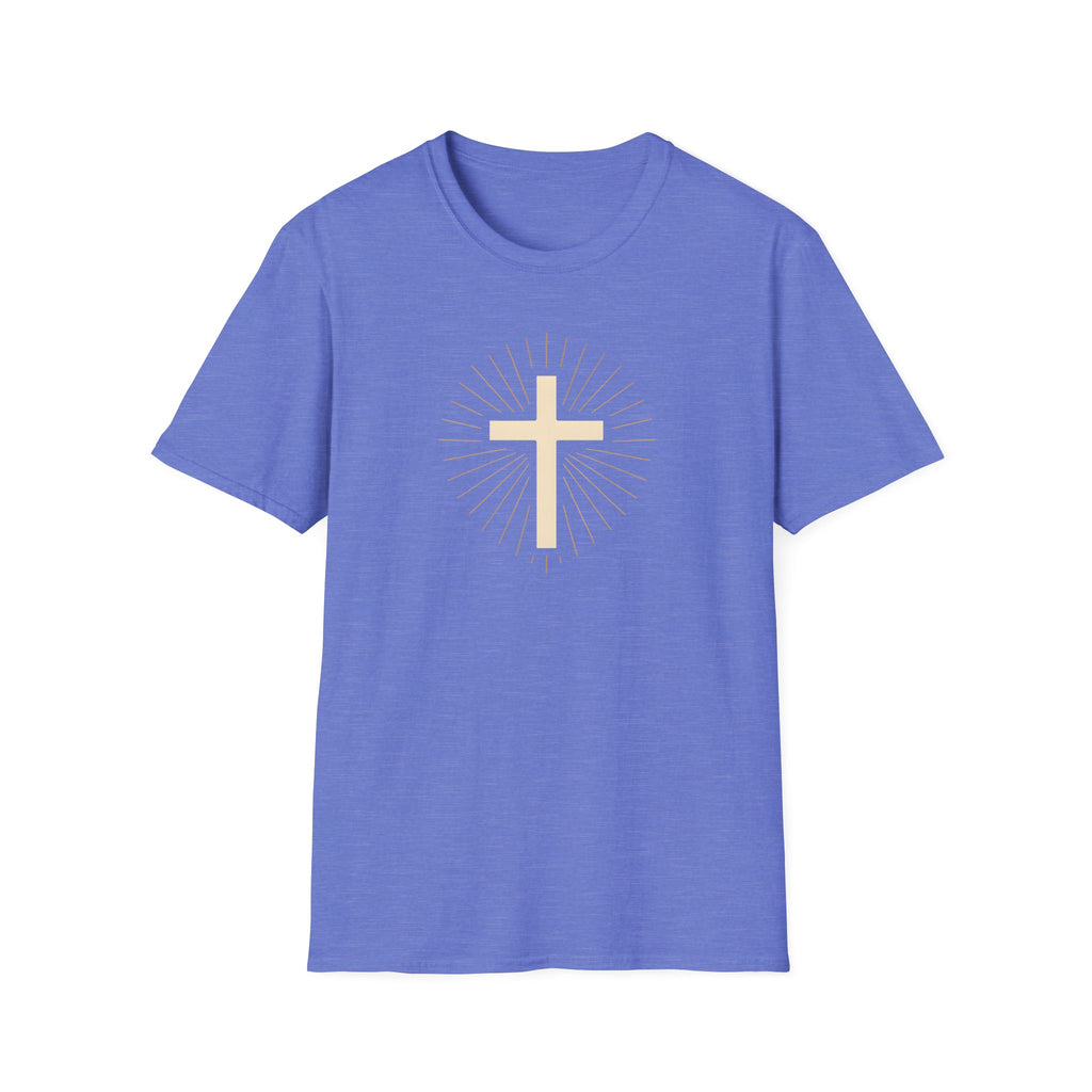 Radiant gold cross T-Shirt--Faith in Full Light