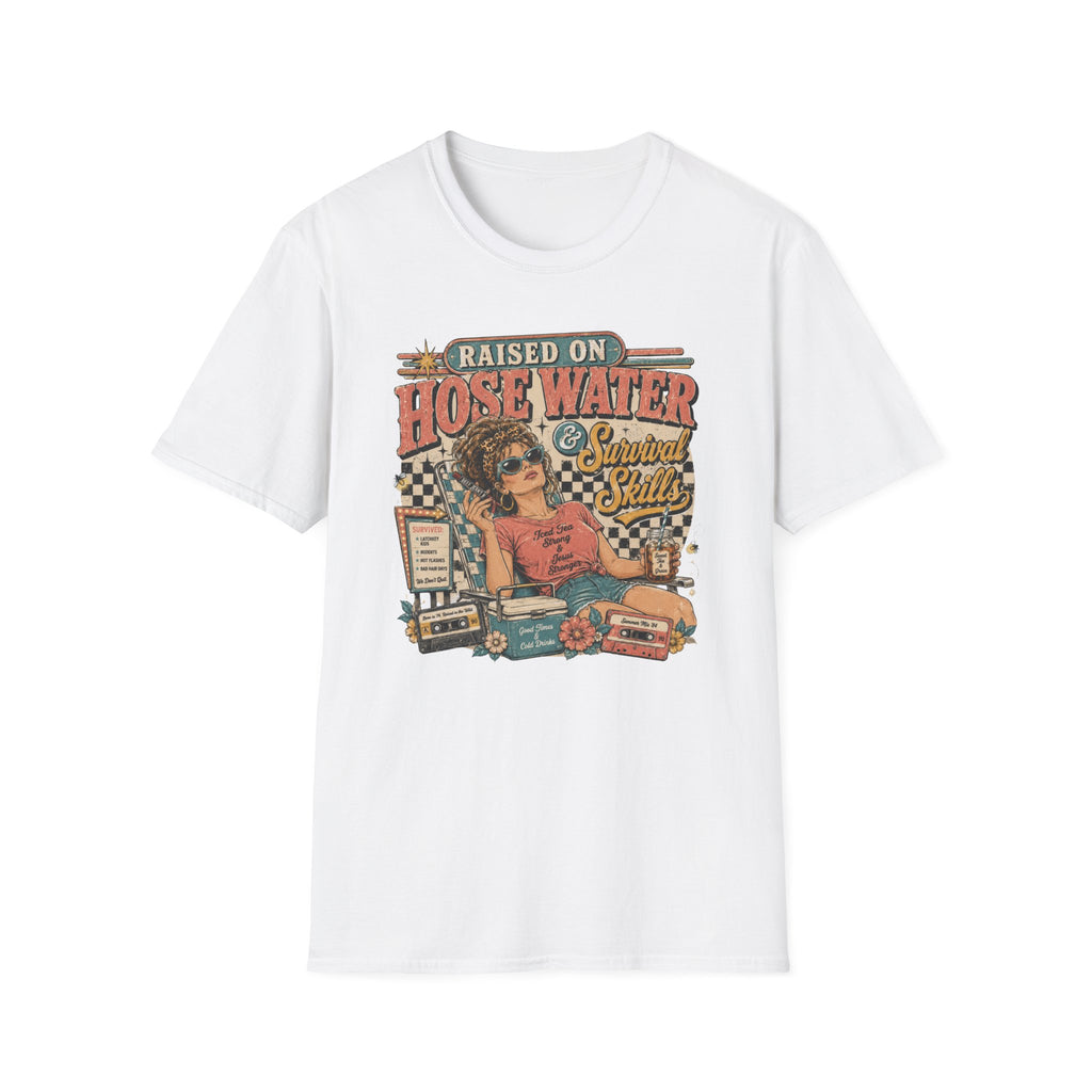 Raised on Hose Water Retro Graphic T-Shirt — Vintage Barber/Salon Vibes