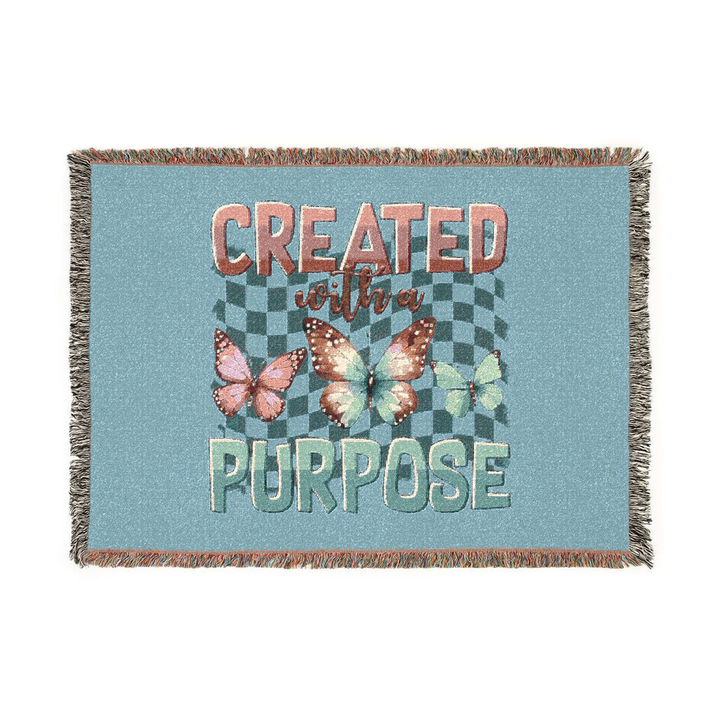 Created With Purpose Woven Blanket — Inspirational Butterfly Throw