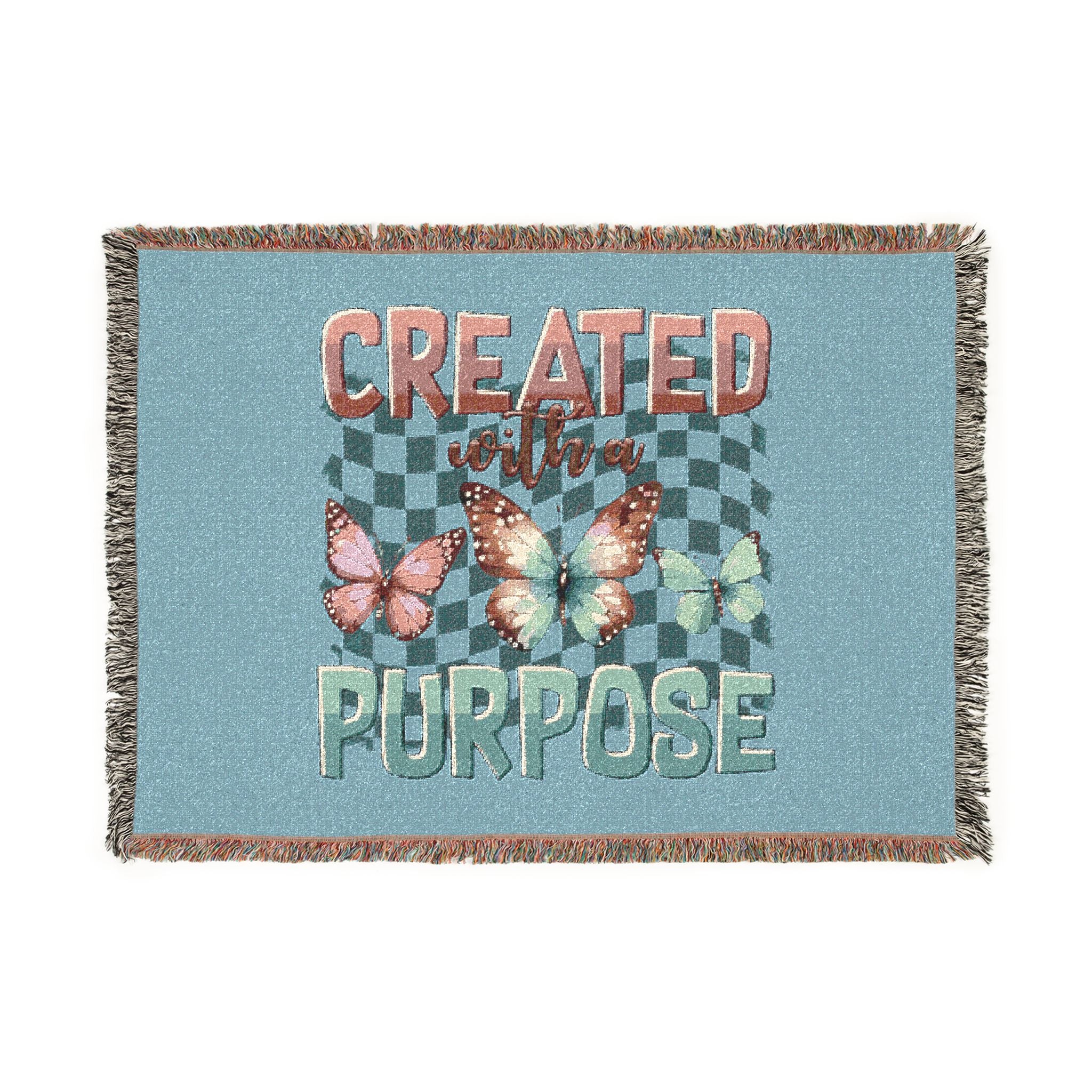 Created With Purpose Woven Blanket — Inspirational Butterfly Throw