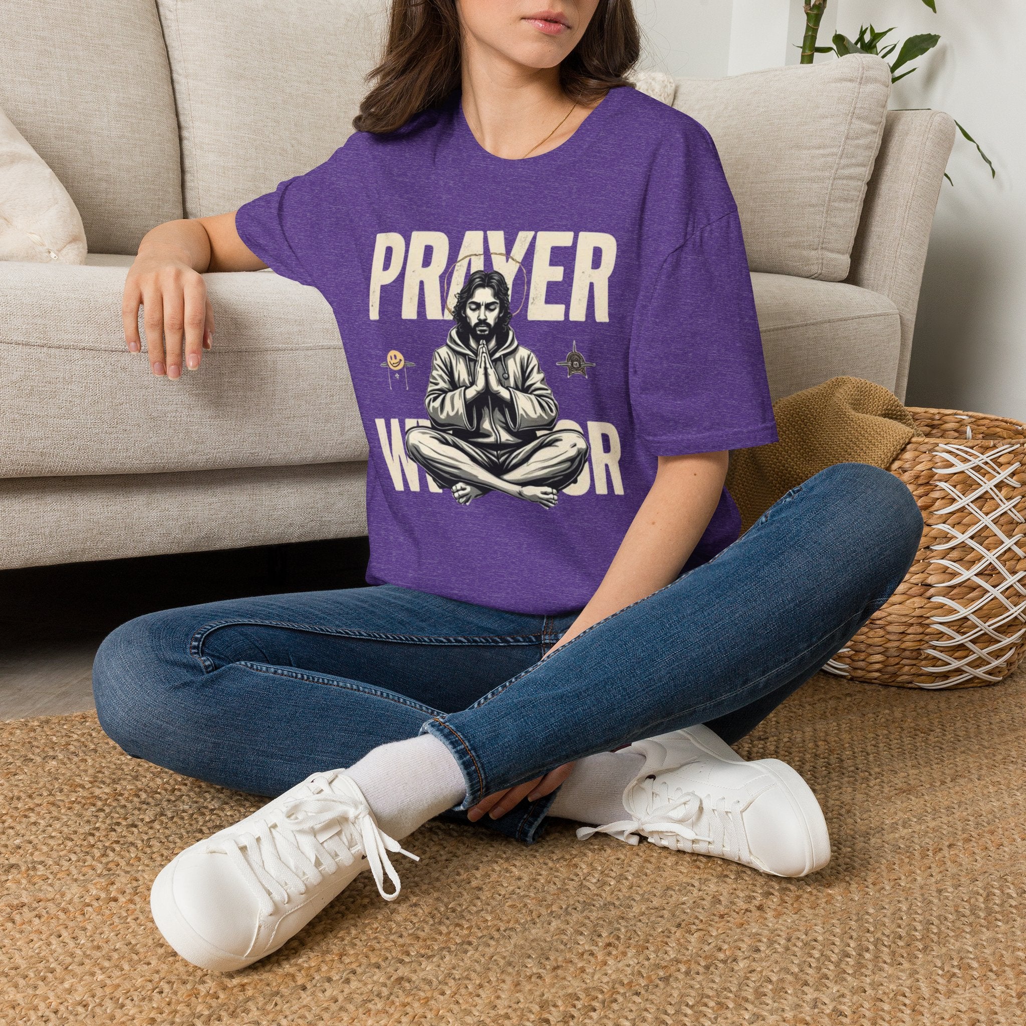 Prayer Warrior T-Shirt — Meditative Jesus Graphic Tee