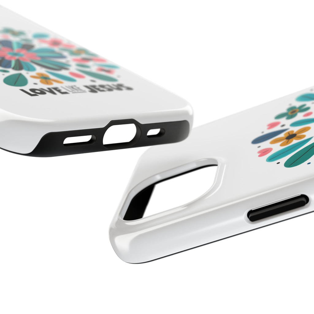 Tough Phone Case — “Love Like Jesus” Floral Christian iPhone Case