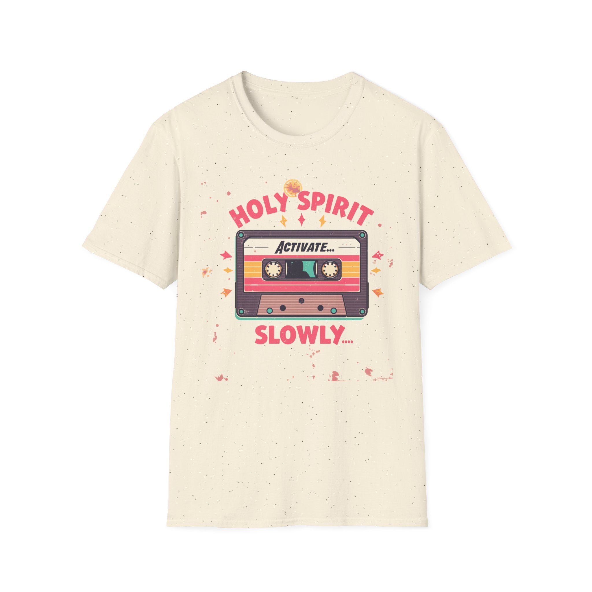 Holy Spirit Activate Slowly T-Shirt — Retro Cassette Christian Tee