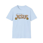 Jesus Leopard Print T-Shirt — "All My Hope Is In Jesus" Floral Faith Tee
