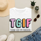 TGIF "Thank God I’m Forgiven" T-Shirt — Colorful Christian Faith Tee