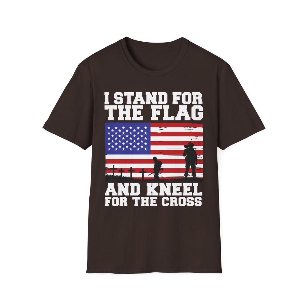 I Stand for the Flag & Kneel for the Cross T-Shirt — Patriotic American Flag Tee