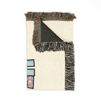 He Is Risen Woven Blanket — Easter Cross Floral Throw