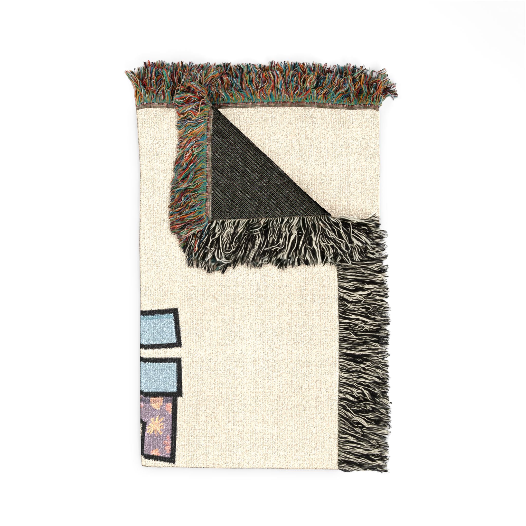 He Is Risen Woven Blanket — Easter Cross Floral Throw