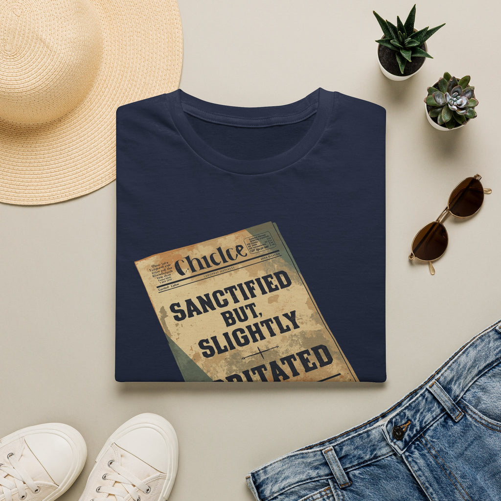 T‑Shirt — 'Sanctified But Slightly Irritated' Vintage Poster Graphic