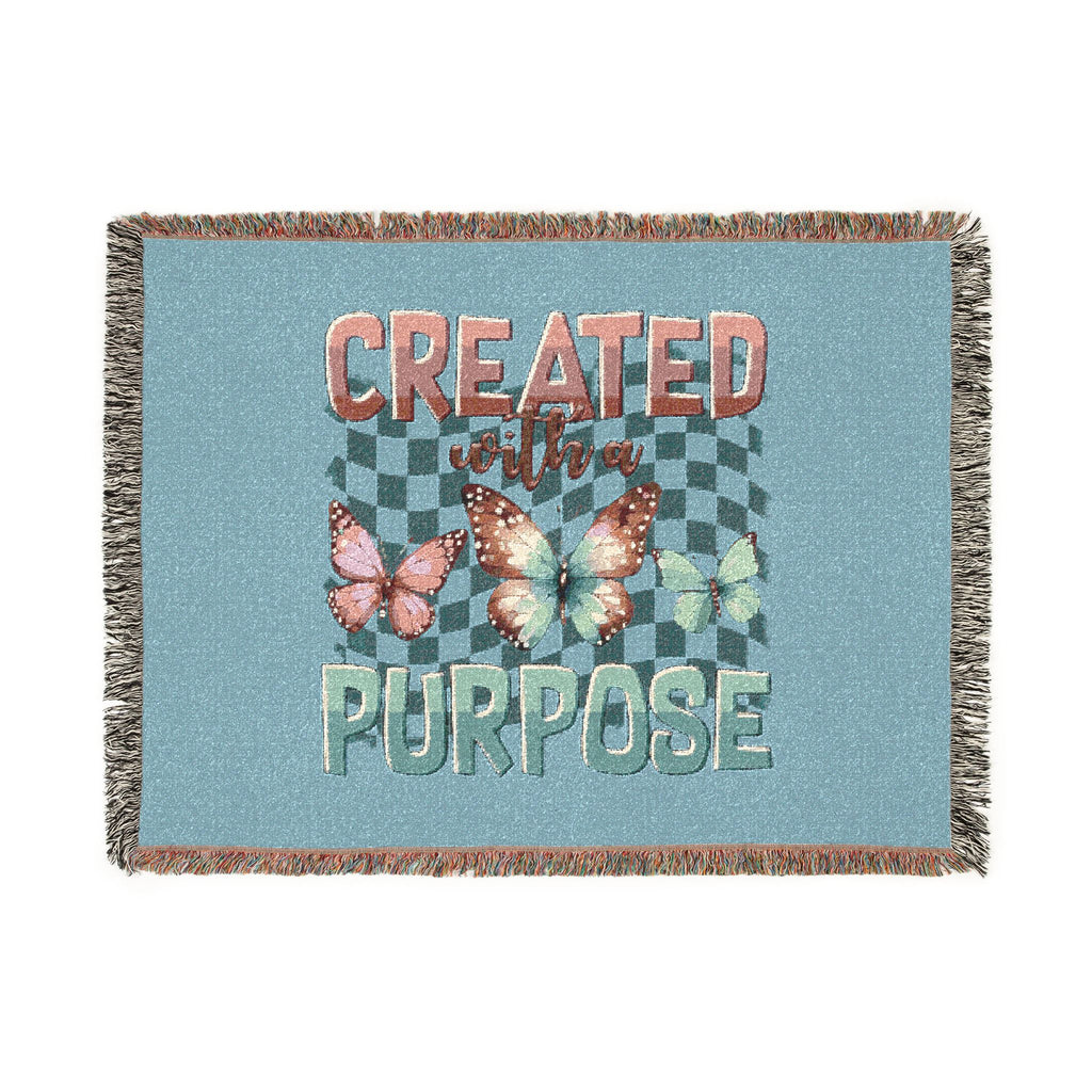 Created With Purpose Woven Blanket — Inspirational Butterfly Throw