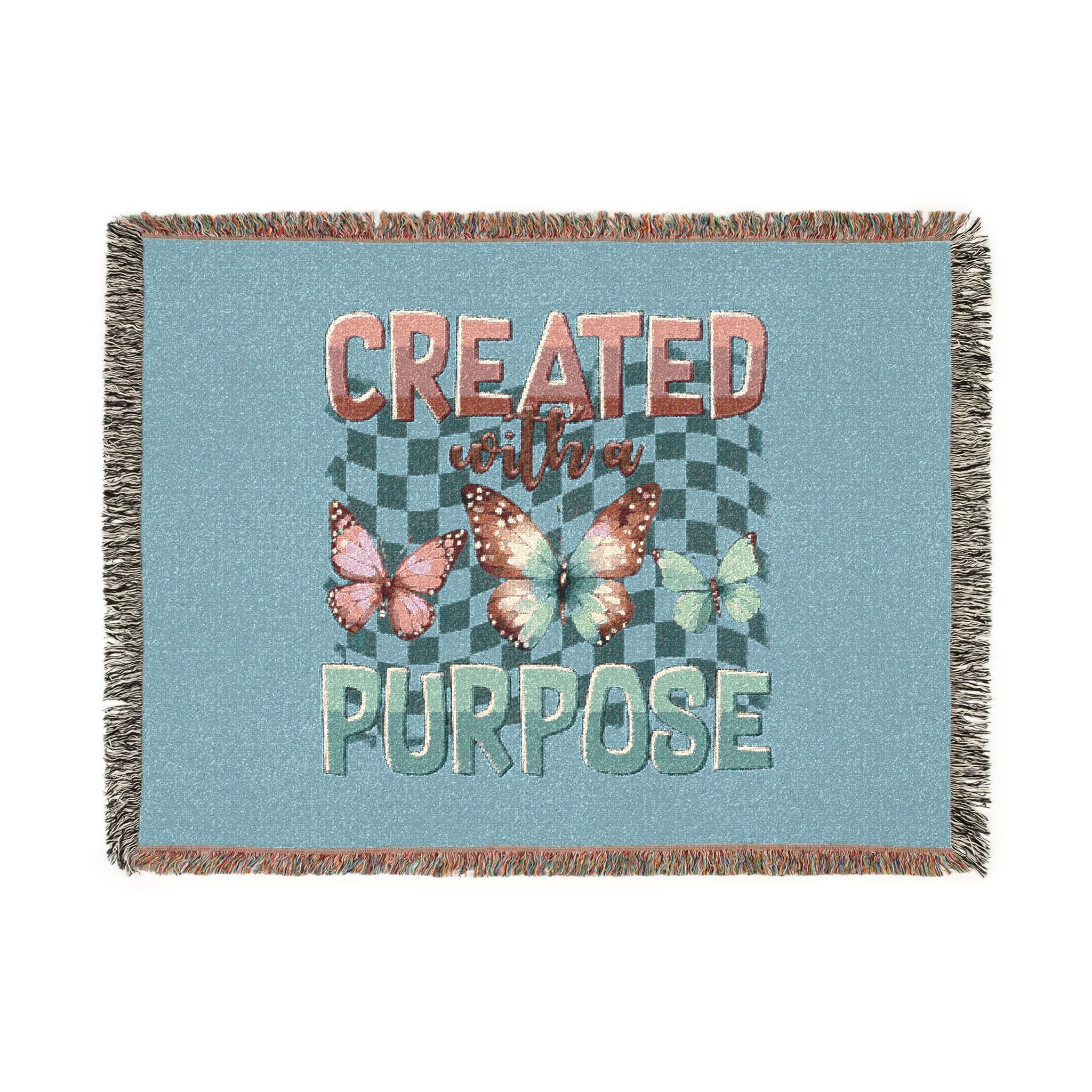 Created With Purpose Woven Blanket — Inspirational Butterfly Throw