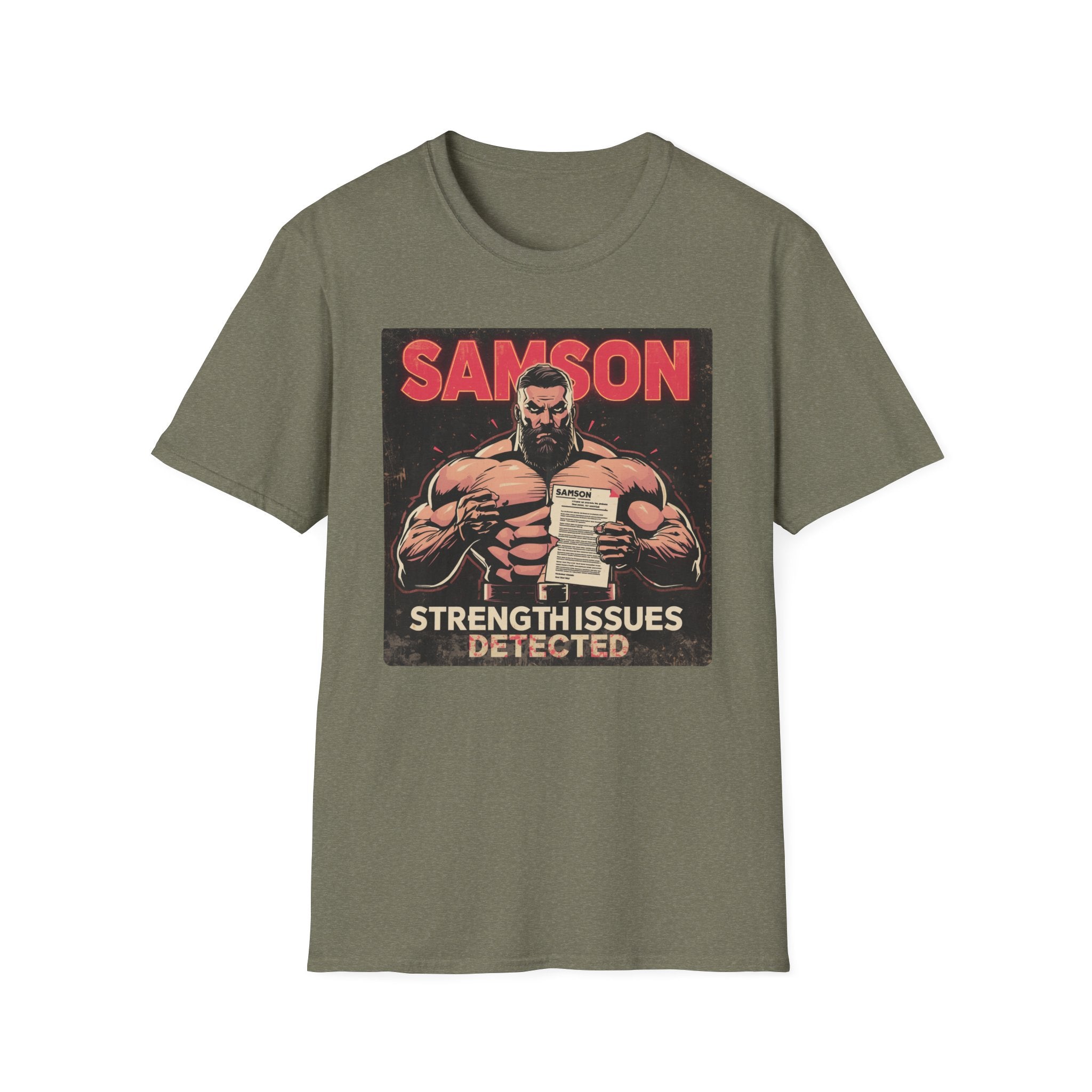 Samson Strength T-Shirt – "Strength Issues Detected" Retro Gym Tee