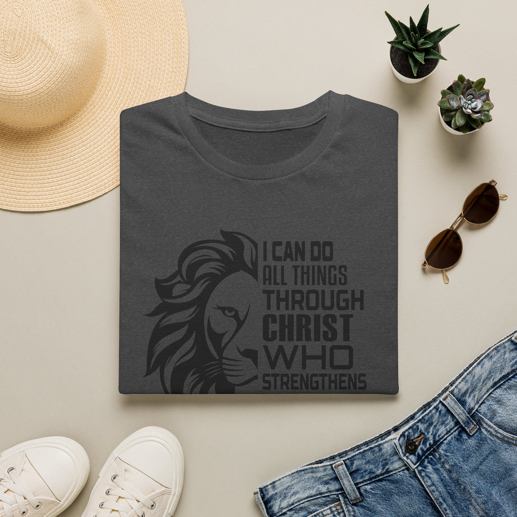 Philippians 4:13 Lion T-Shirt – "I Can Do All Things Through Christ" Christian Tee