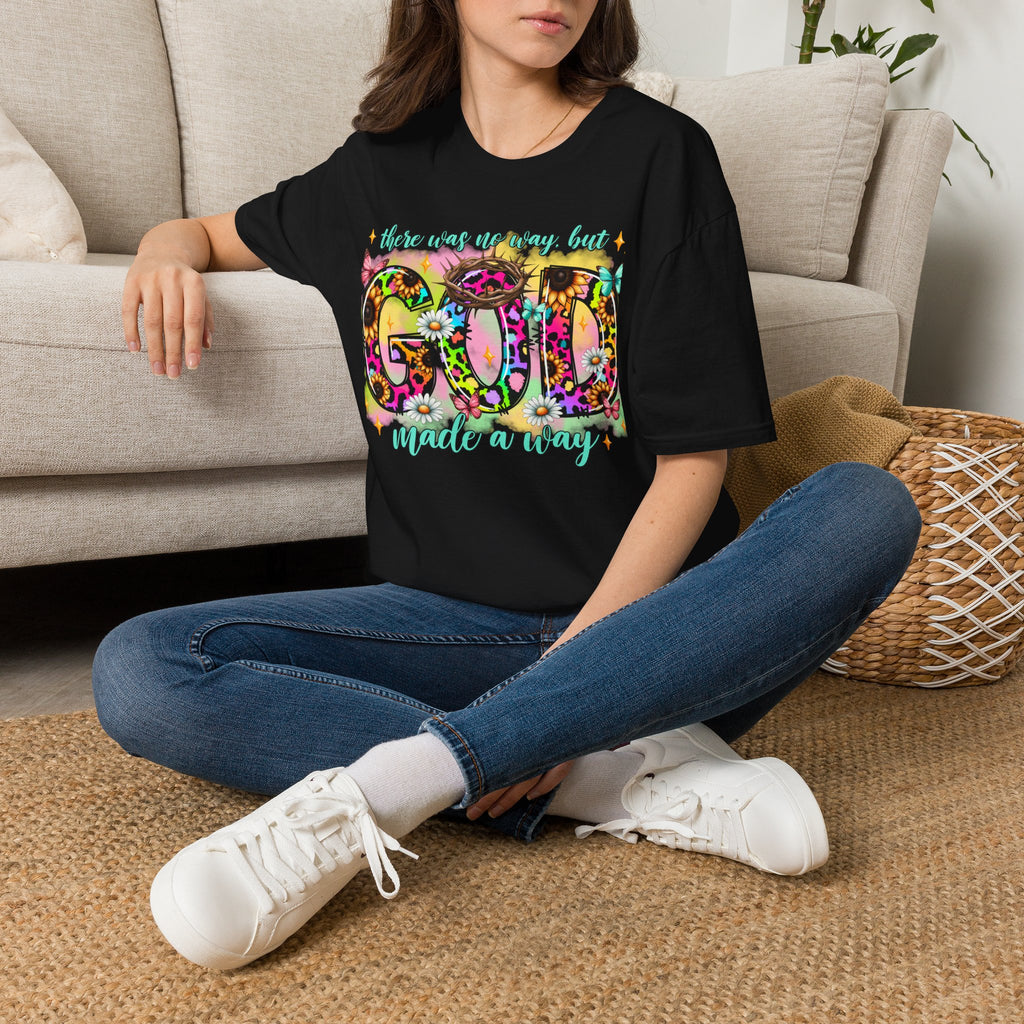 Floral 'God Made a Way' Christian Graphic T-Shirt