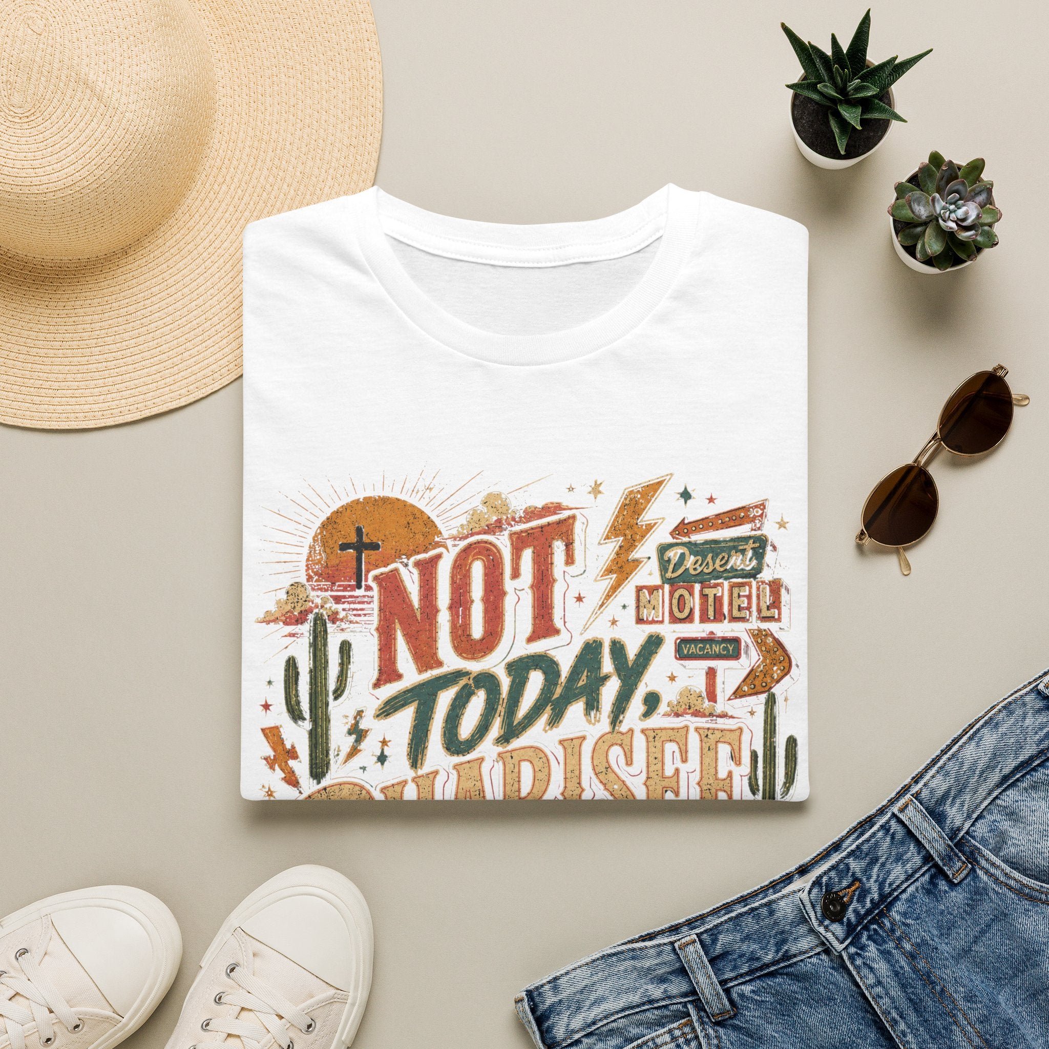 Not Today Pharisee T-Shirt — Retro Desert Christian Faith Tee