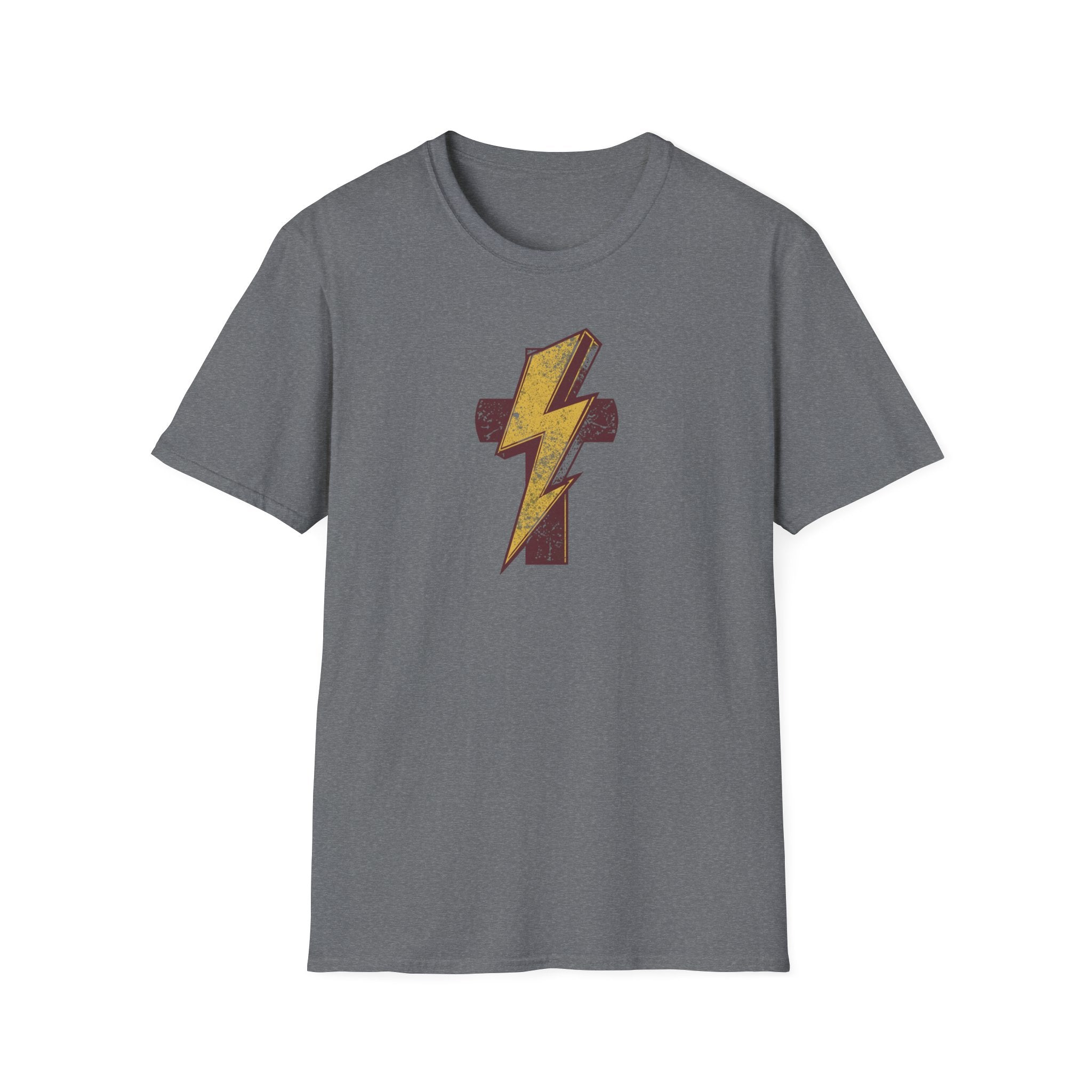 Vintage Lightning Bolt T-Shirt — Retro Distressed Yellow Bolt Tee