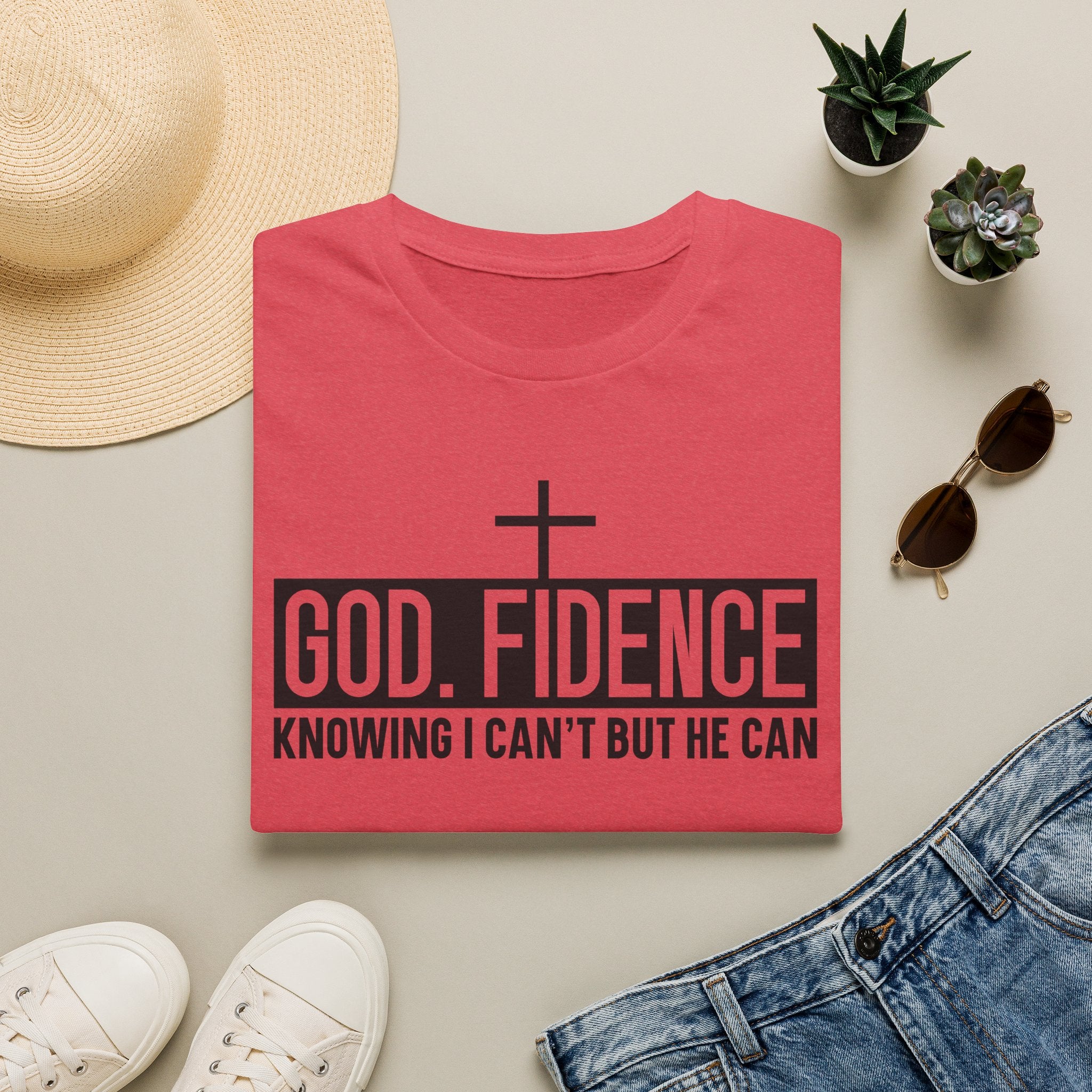 Faith Confidence T-Shirt — "God. Fidence" Christian Inspirational Tee