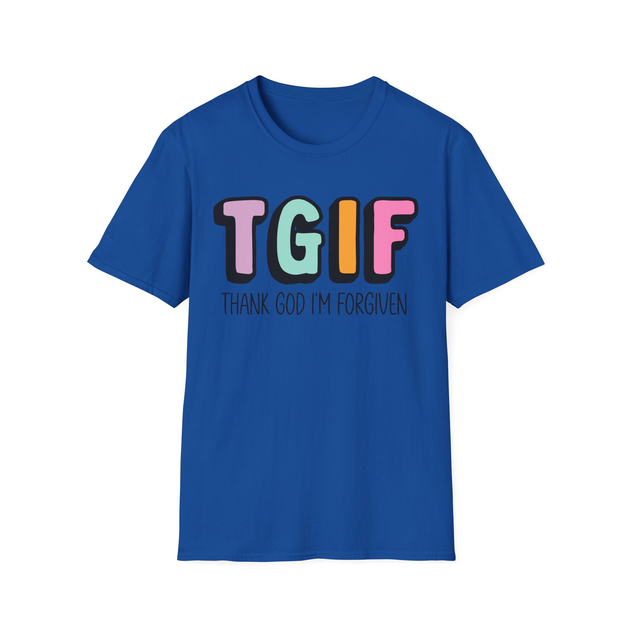 TGIF "Thank God I’m Forgiven" T-Shirt — Colorful Christian Faith Tee
