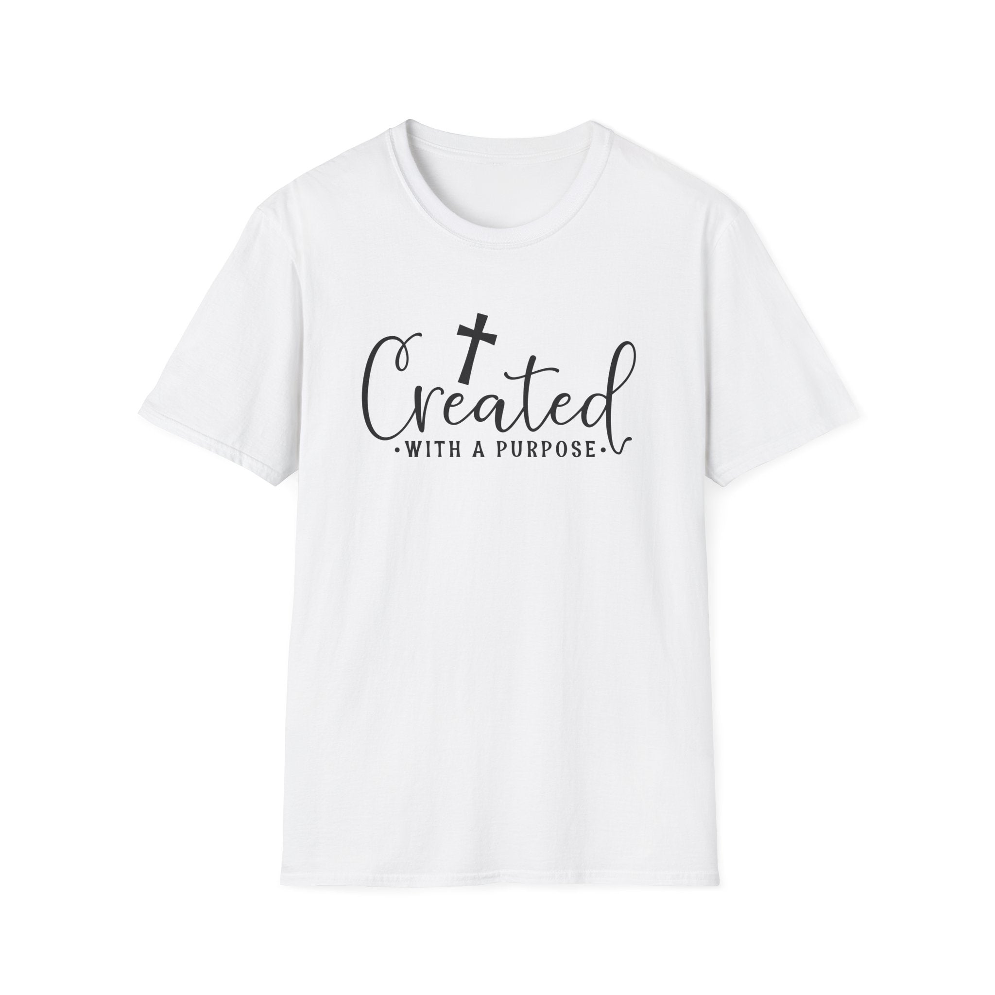 Created With a Purpose Christian T-Shirt — Faith Cross Inspirational Tee